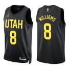 Utah Jazz #8 Deron Williams Black Stitched Jersey