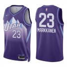 Utah Jazz #23 Lauri Markkanen Purple City Stitched Jersey