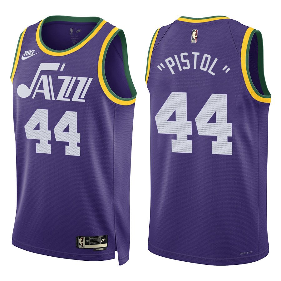 Utah Jazz #44 Pete Maravich Purple Classic Stitched Jersey