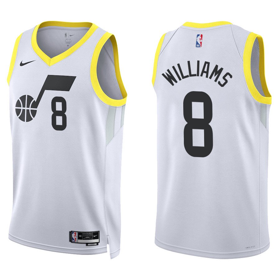 Utah Jazz #8 Deron Williams White Stitched Jersey