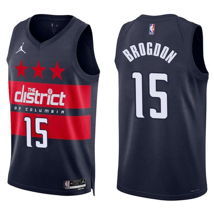 Washington Wizards #15 Malcolm Brogdon Navy Stitched Jersey