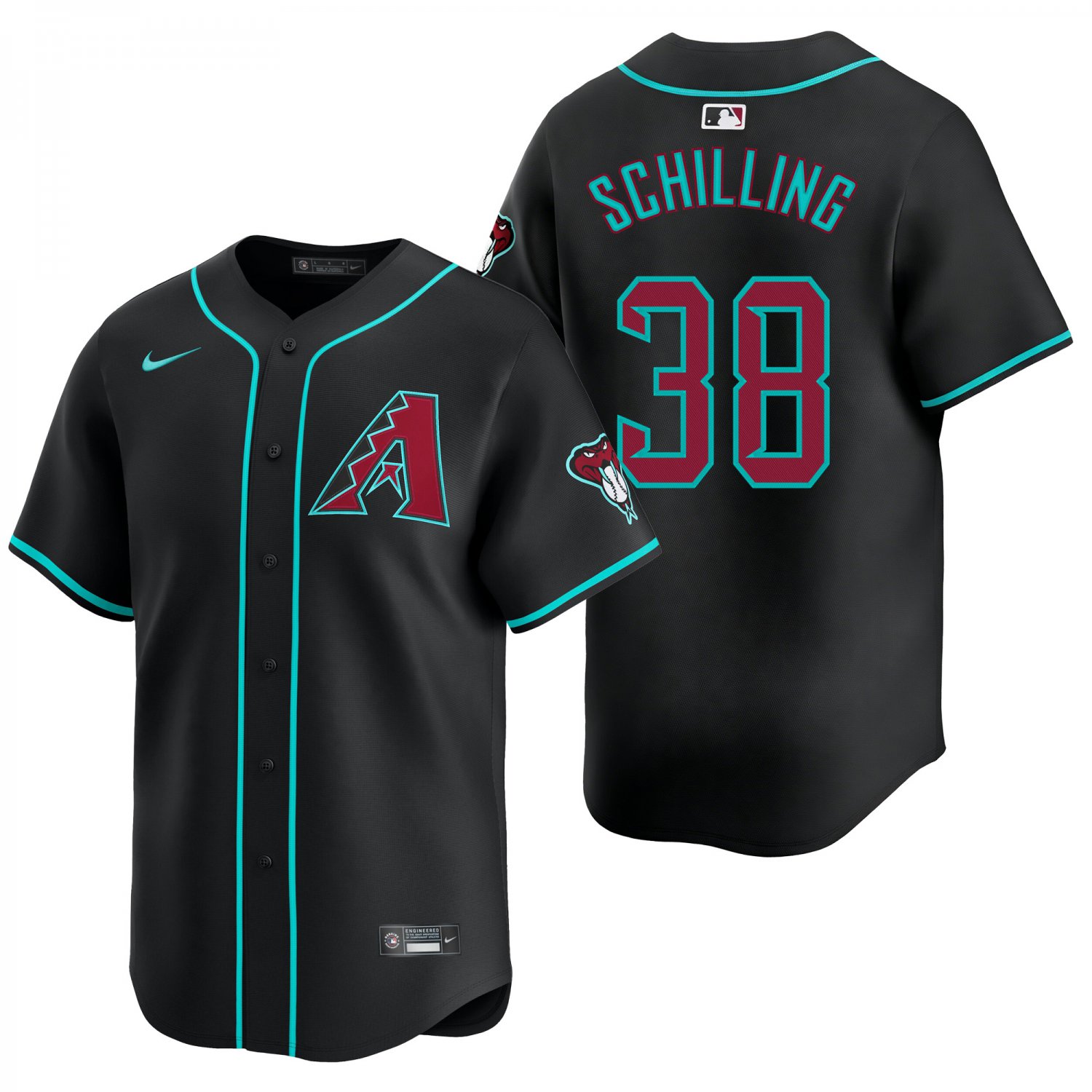 Arizona Diamondbacks #38 Curt Schilling Black Men's & Youth Stitched Jersey