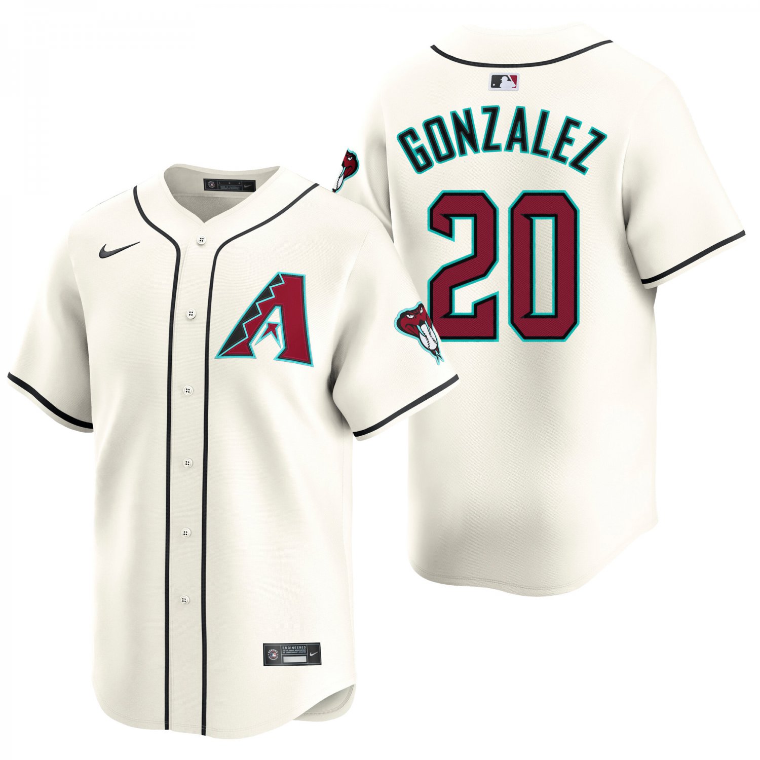 Arizona Diamondbacks #20 Luis Gonzalez Cream Men's & Youth Stitched Jersey