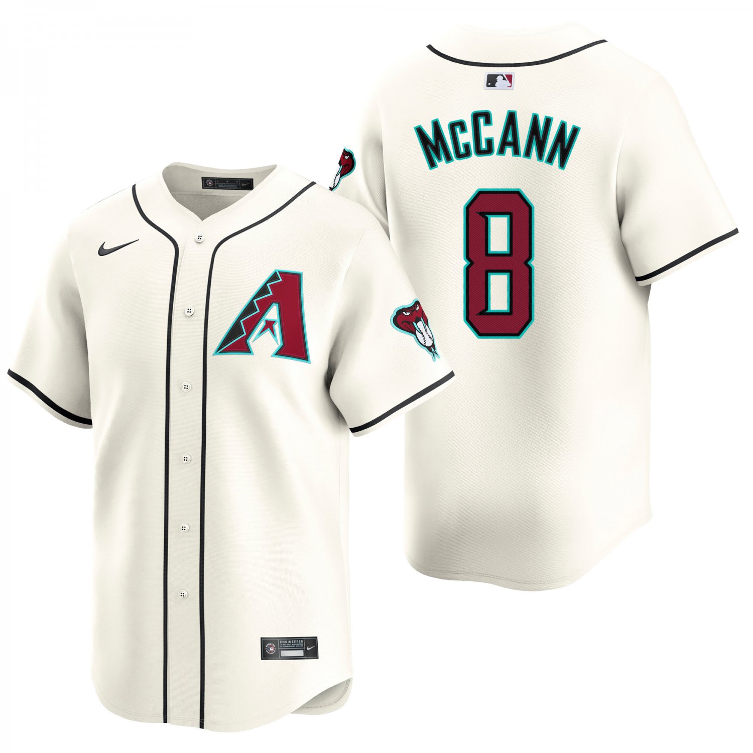 Arizona Diamondbacks #8 James McCann Cream Men's & Youth Stitched Jersey