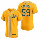 Athletics #59 Jeffrey Springs Gold Men's & Youth Stitched Jersey