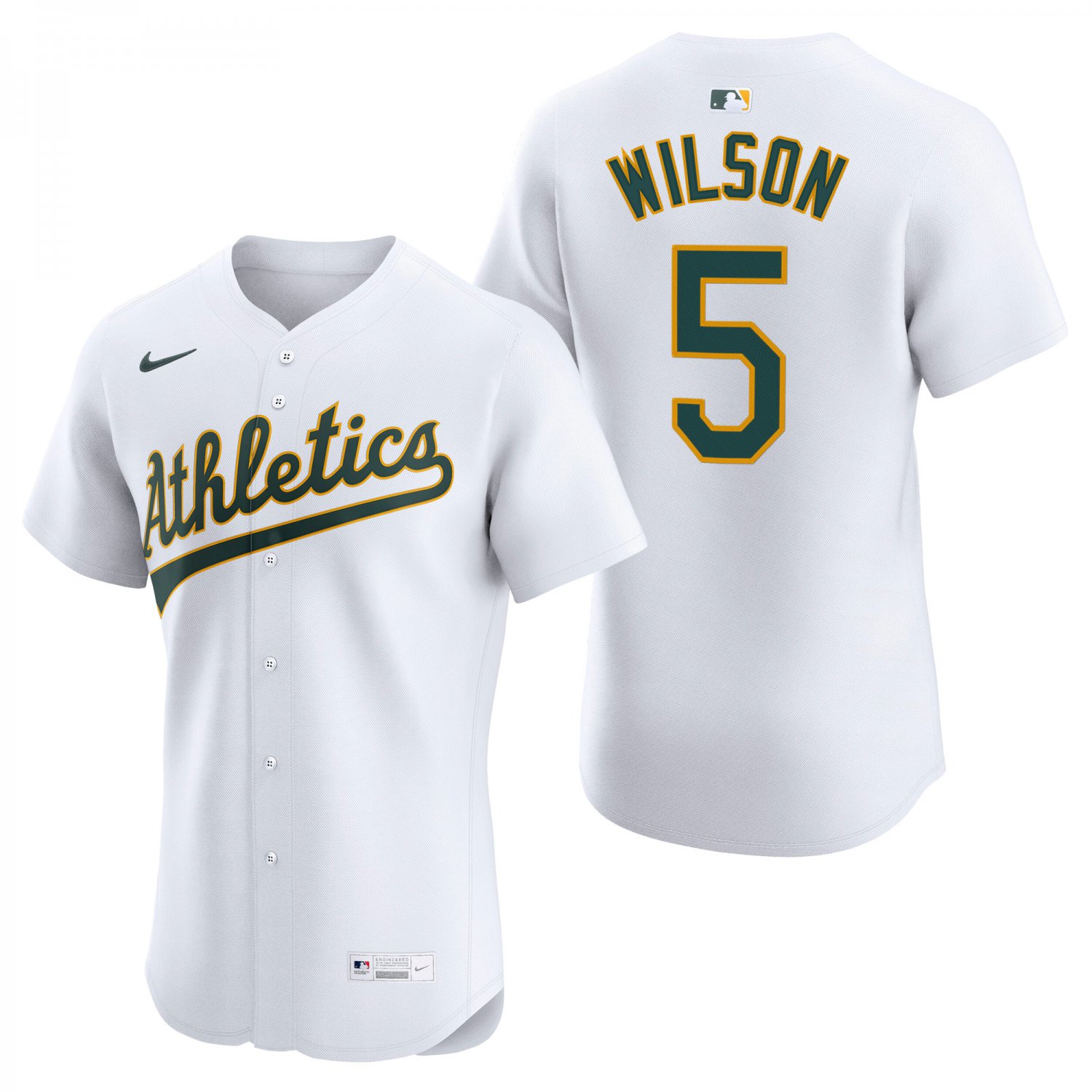 Athletics #5 Jacob Wilson White Men's & Youth Stitched Jersey