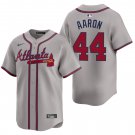 Atlanta Braves #44 Hank Aaron Gray Men's & Youth Stitched Jersey