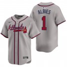 Atlanta Braves #1 Ozzie Albies Gray Men's & Youth Stitched Jersey