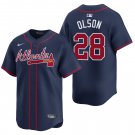 Atlanta Braves #28 Matt Olson Navy Men's & Youth Stitched Jersey