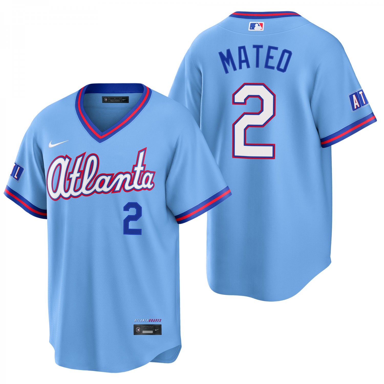Atlanta Braves #2 Jorge Mateo Powder Blue Men's & Youth Stitched Jersey