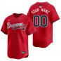 Atlanta Braves #00 Custom Name And Number Red Men's & Youth Stitched Jersey
