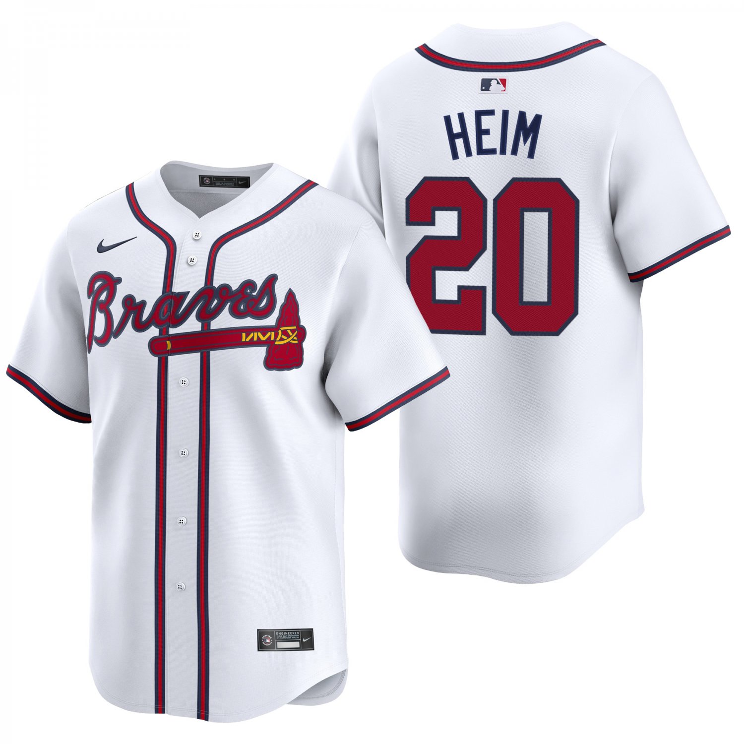 Atlanta Braves #20 Jonah Heim White Men's & Youth Stitched Jersey