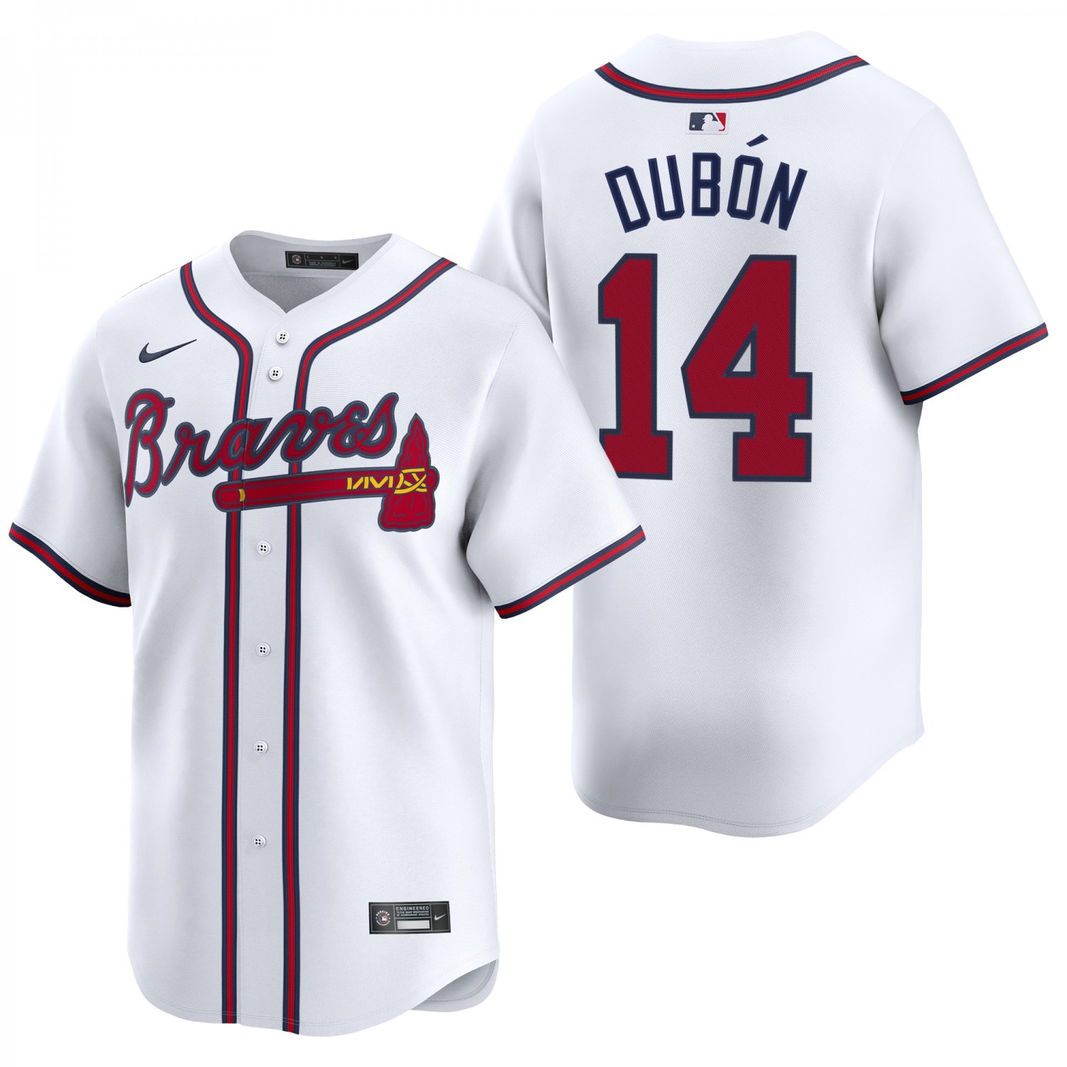 Atlanta Braves #14 Mauricio Dubon White Men's & Youth Stitched Jersey