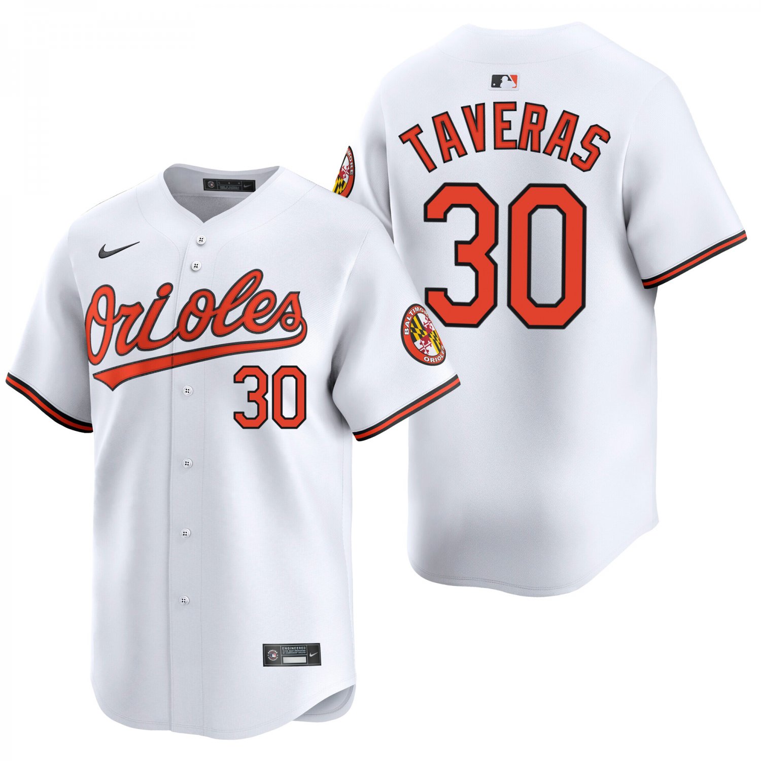 Baltimore Orioles #30 Leody Taveras White Men's & Youth Stitched Jersey