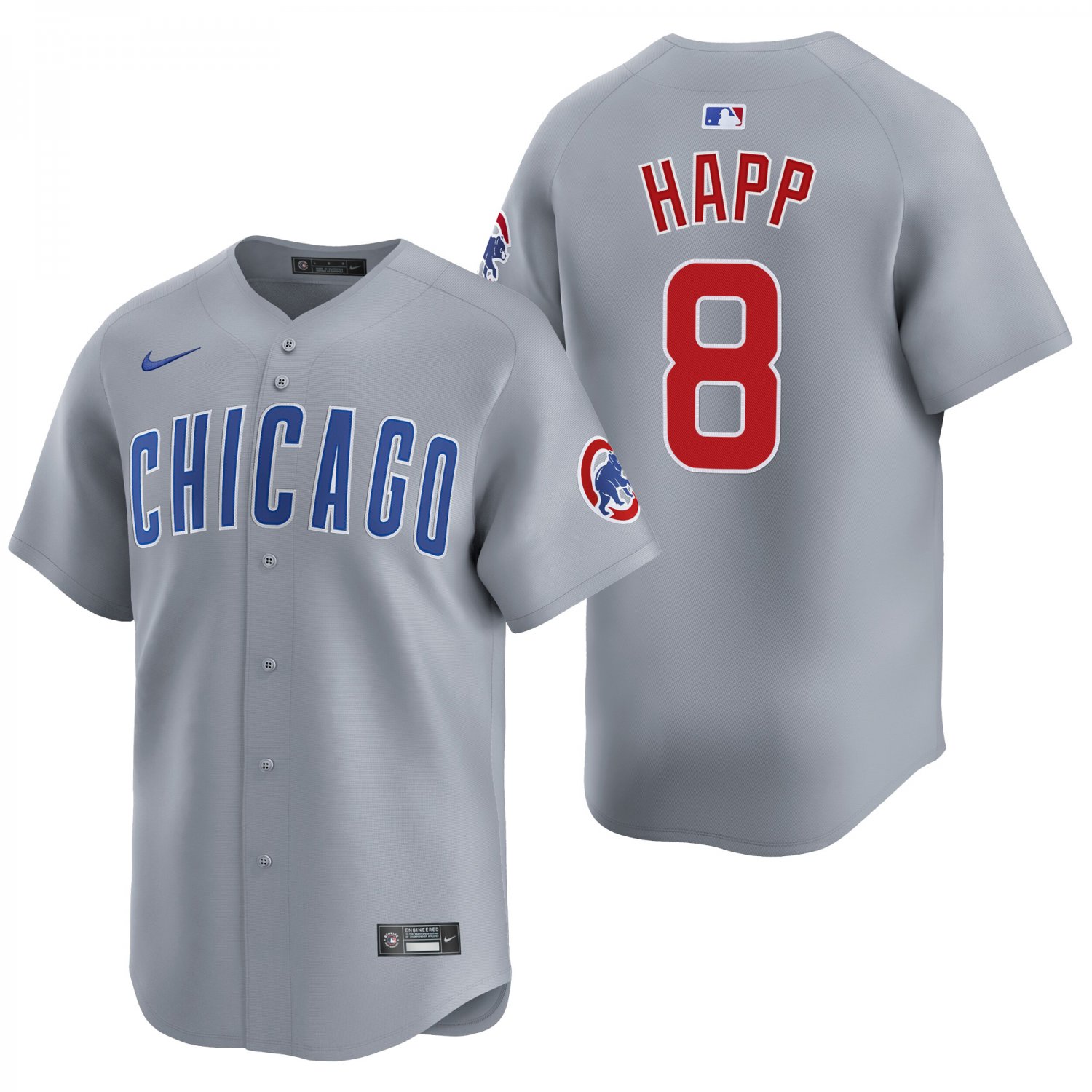 Chicago Cubs #8 Ian Happ Gray Men's & Youth Stitched Jersey