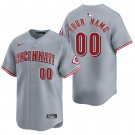 Cincinnati Reds #00 Custom Name And Number Gray Men's & Youth Stitched Jersey