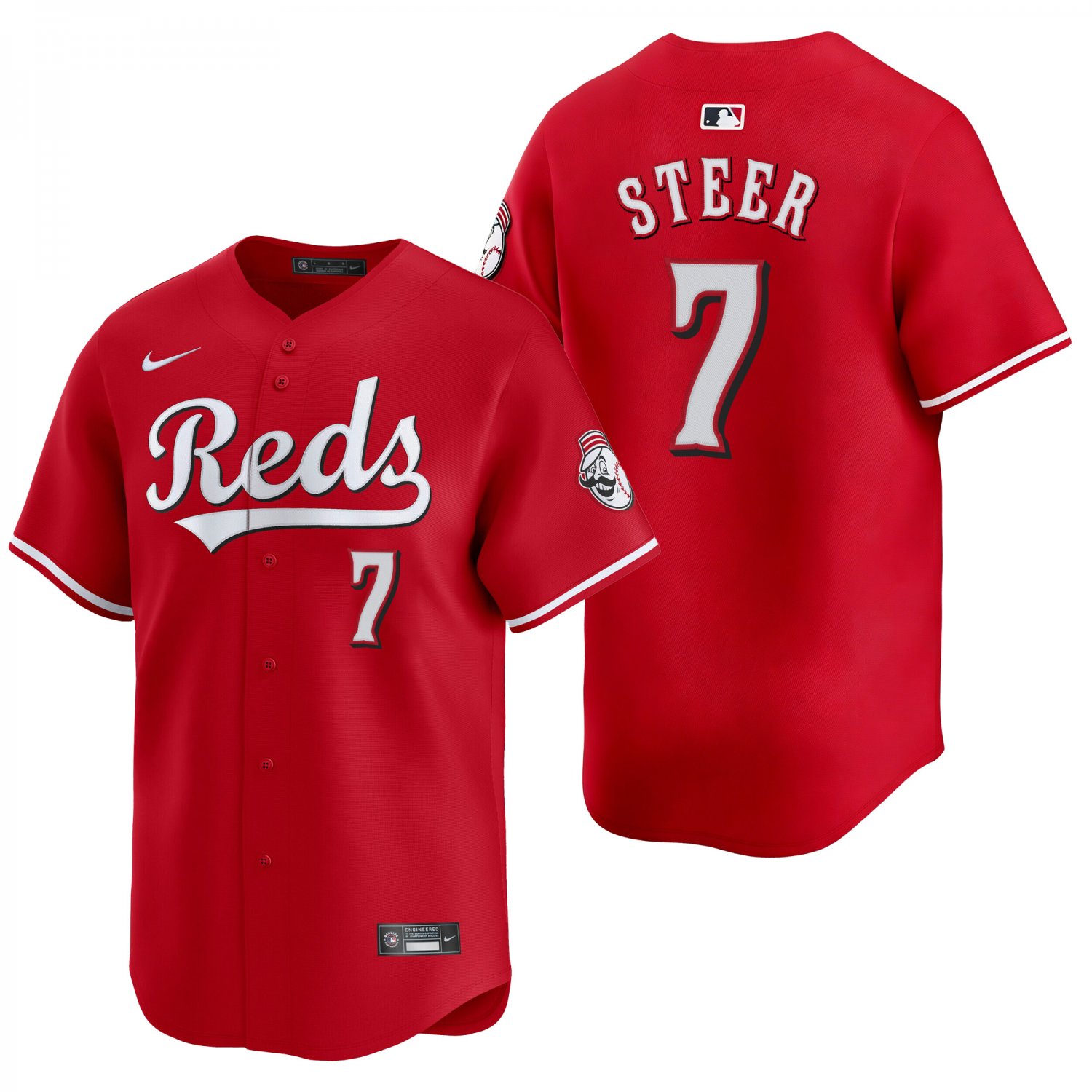 Cincinnati Reds #7 Spencer Steer Red Men's & Youth Stitched Jersey