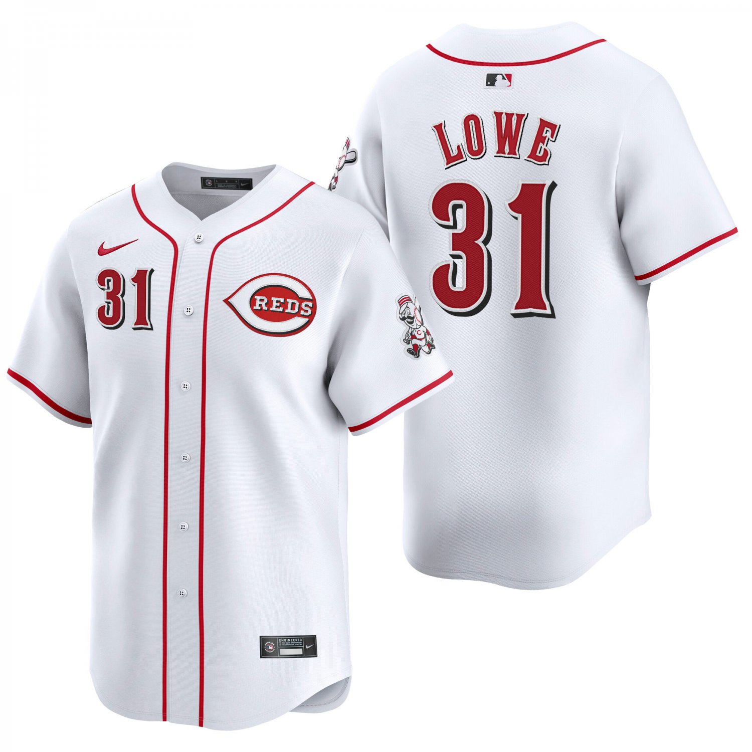 Cincinnati Reds #31 Nate Lowe White Men's & Youth Stitched Jersey