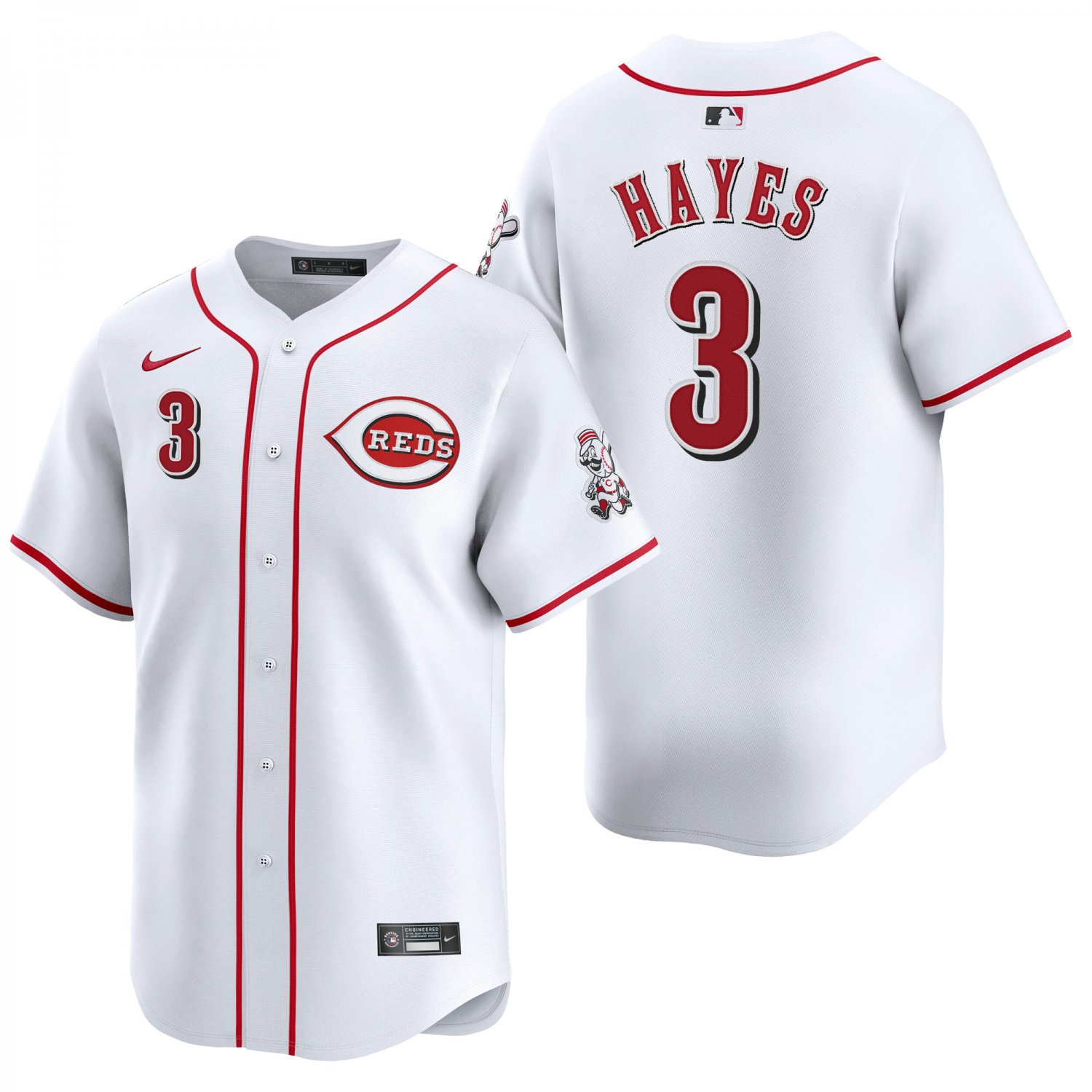 Cincinnati Reds #3 Ke'Bryan Hayes White Men's & Youth Stitched Jersey