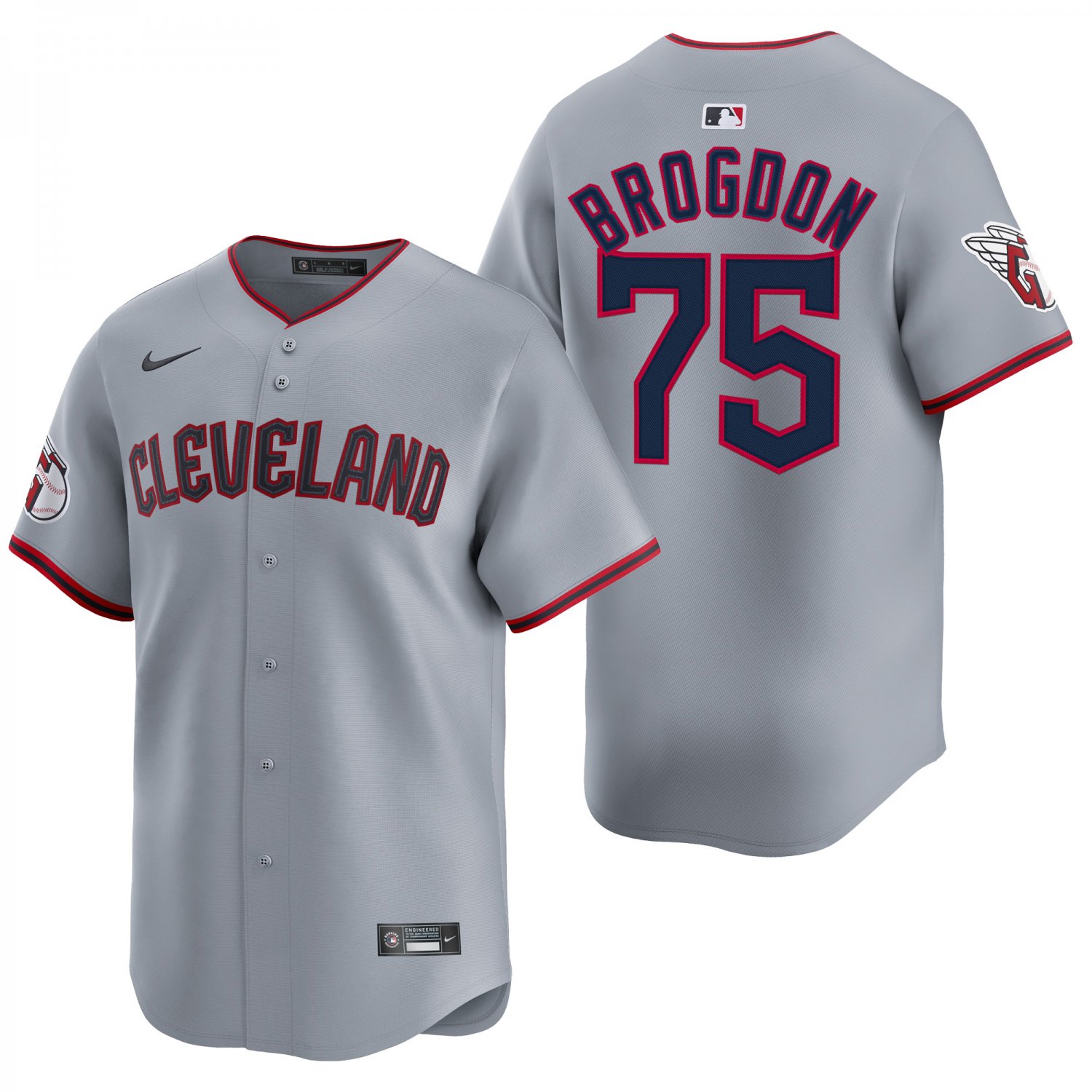 Cleveland Guardians #75 Connor Brogdon Gray Men's & Youth Stitched Jersey