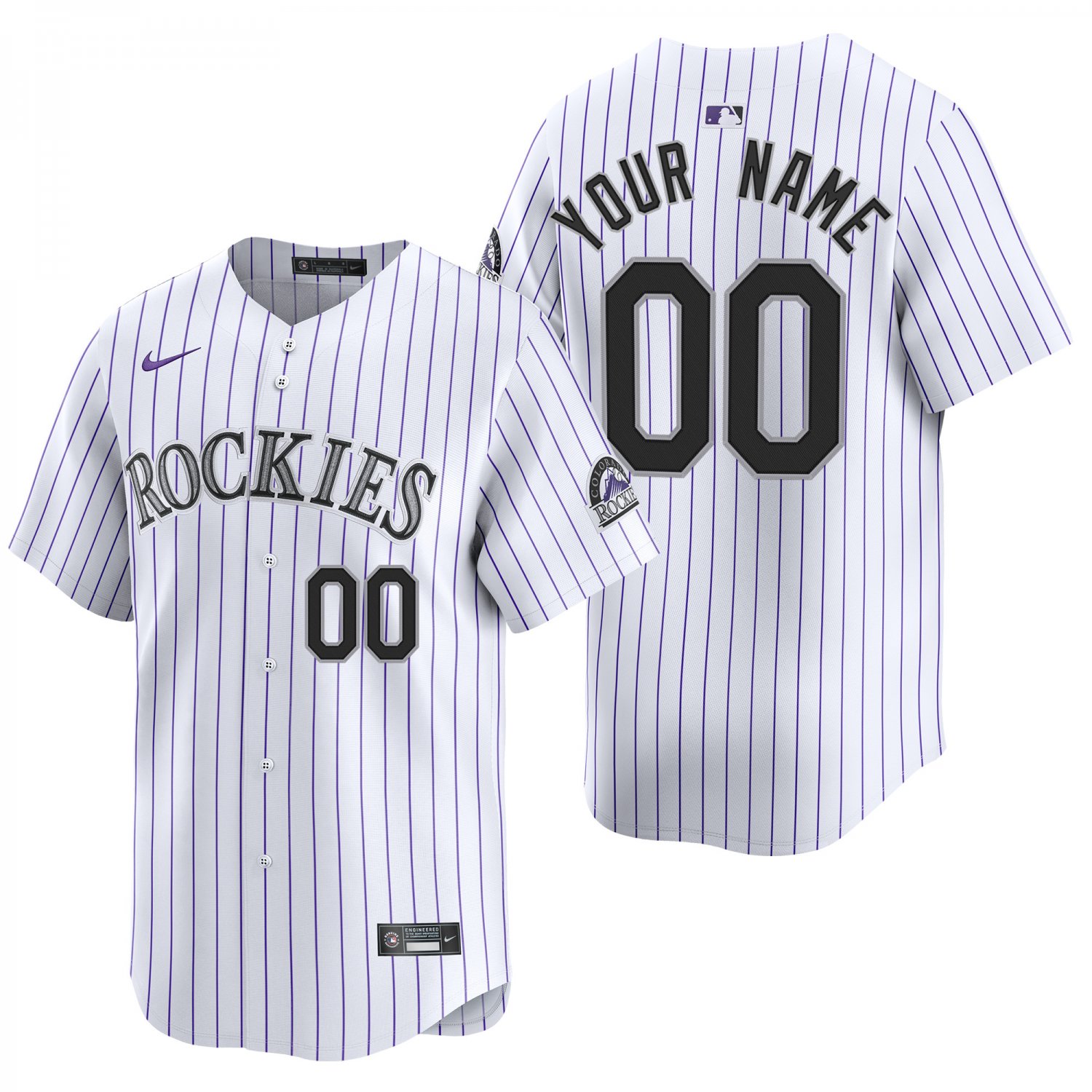Colorado Rockies #00 Custom Name And Number White Men's & Youth Stitched Jersey