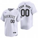 Colorado Rockies #00 Custom Name And Number White Men's & Youth Stitched Jersey