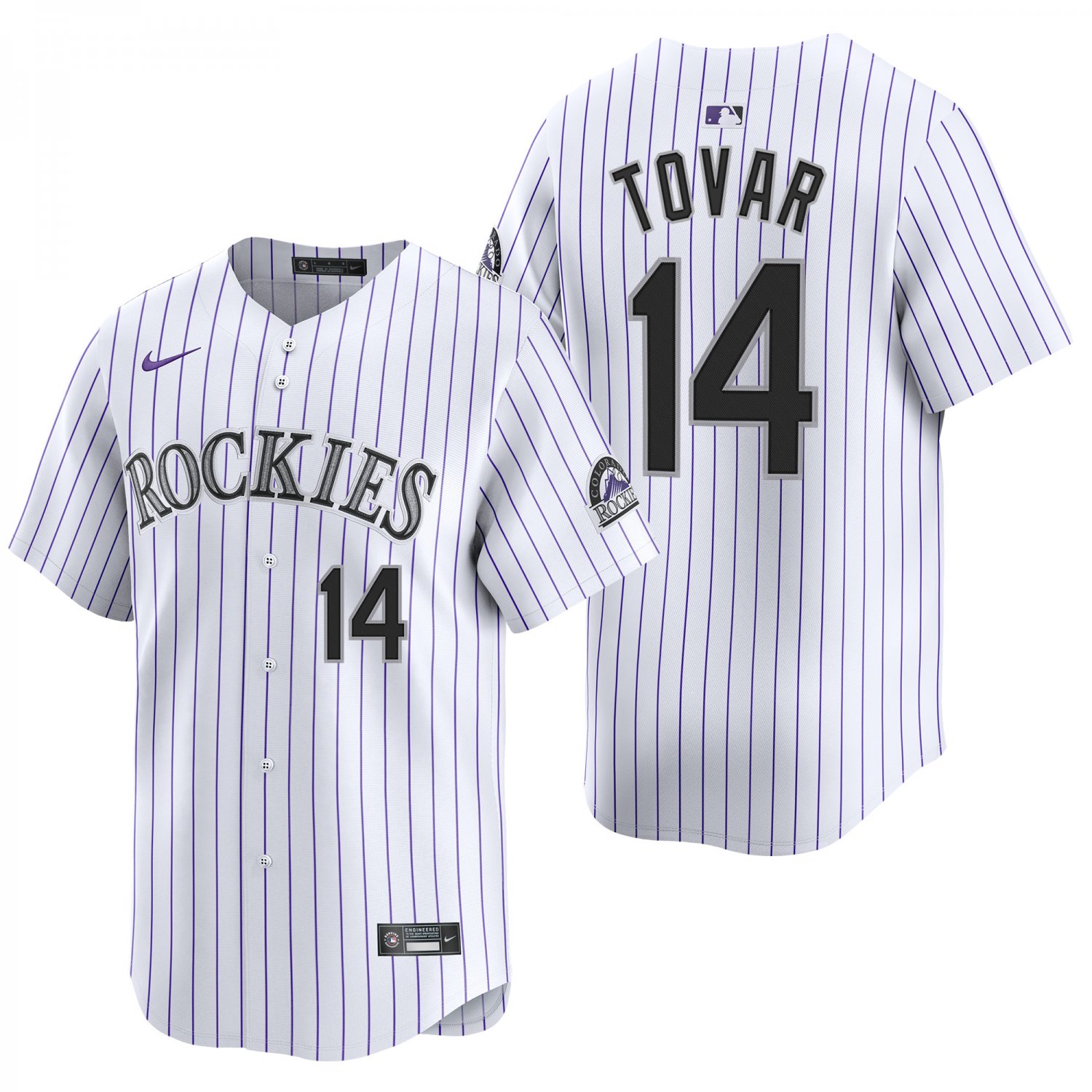 Colorado Rockies #14 Ezequiel Tovar White Men's & Youth Stitched Jersey