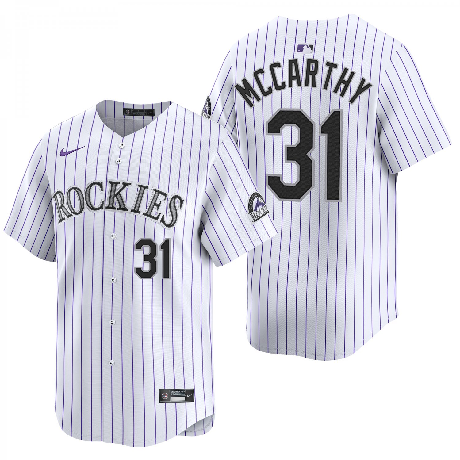 Colorado Rockies #31 Jake McCarthy White Men's & Youth Stitched Jersey
