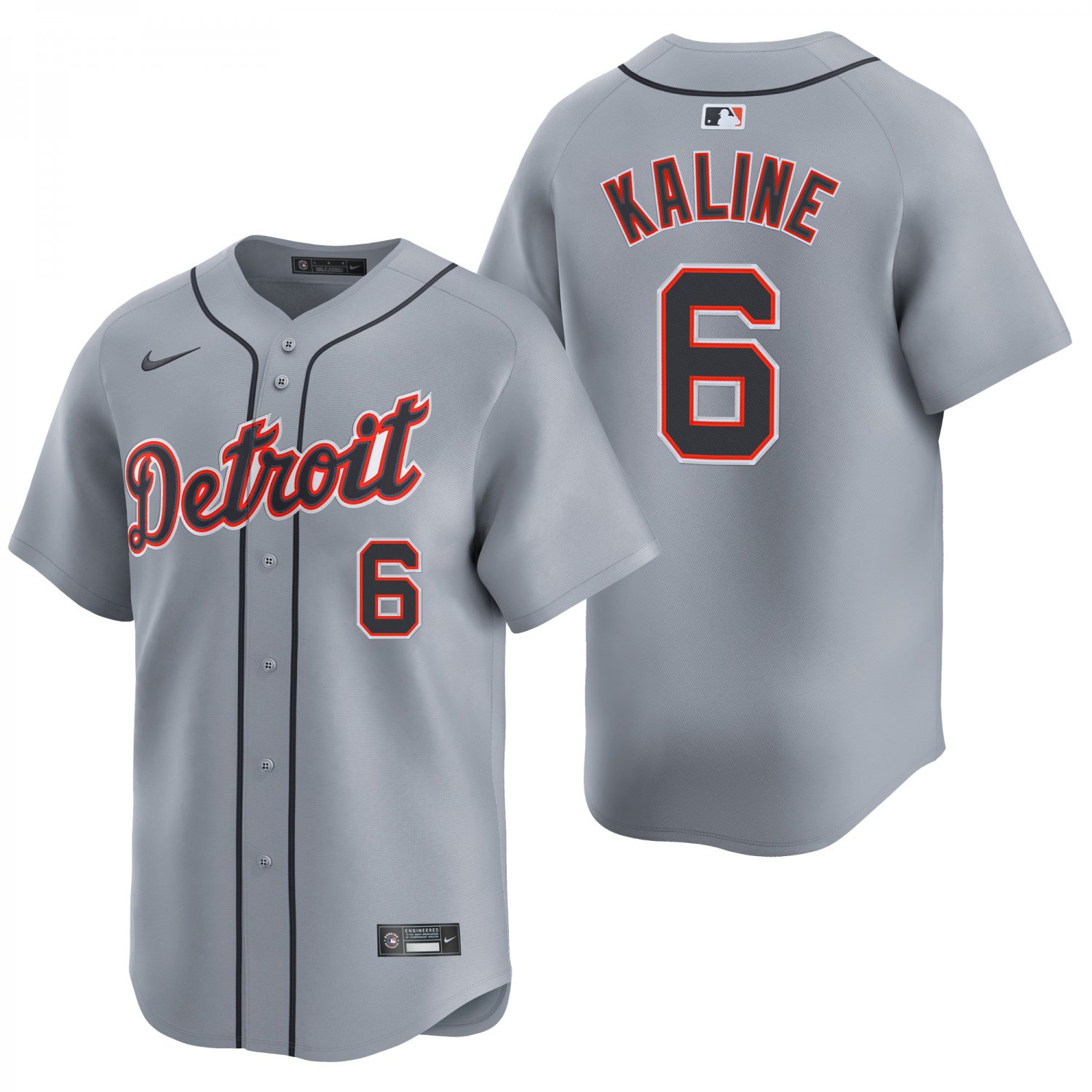 Detroit Tigers #6 AI Kaline Gray Men's & Youth Stitched Jersey