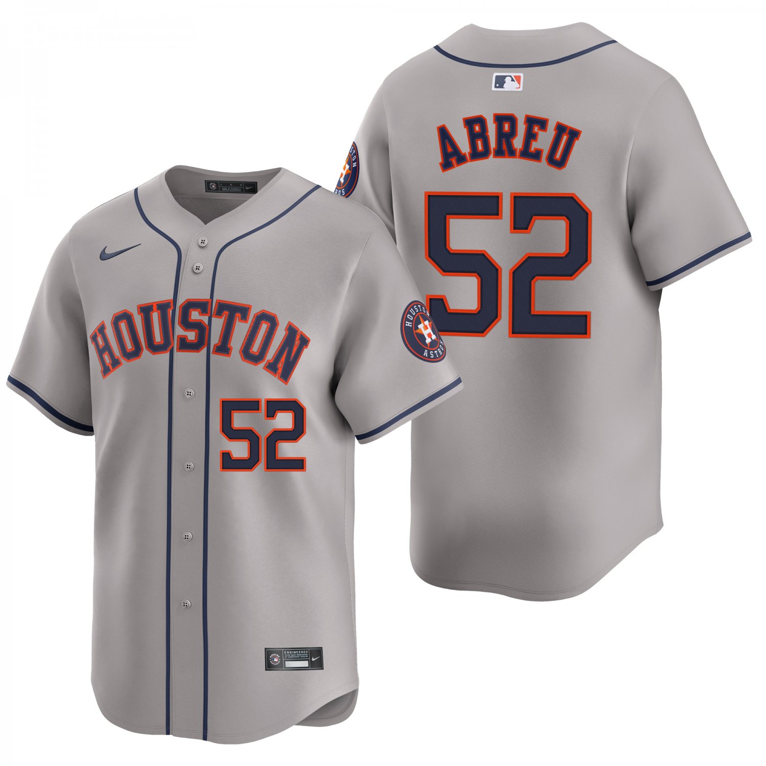 Houston Astros #52 Bryan Abreu Gray Men's & Youth Stitched Jersey