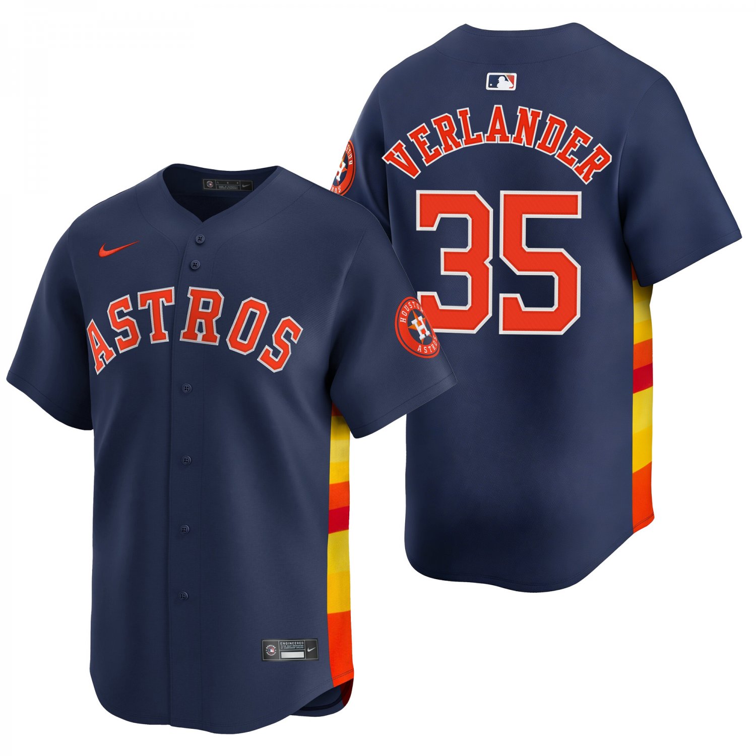Houston Astros #35 Justin Verlander Navy Men's & Youth Stitched Jersey