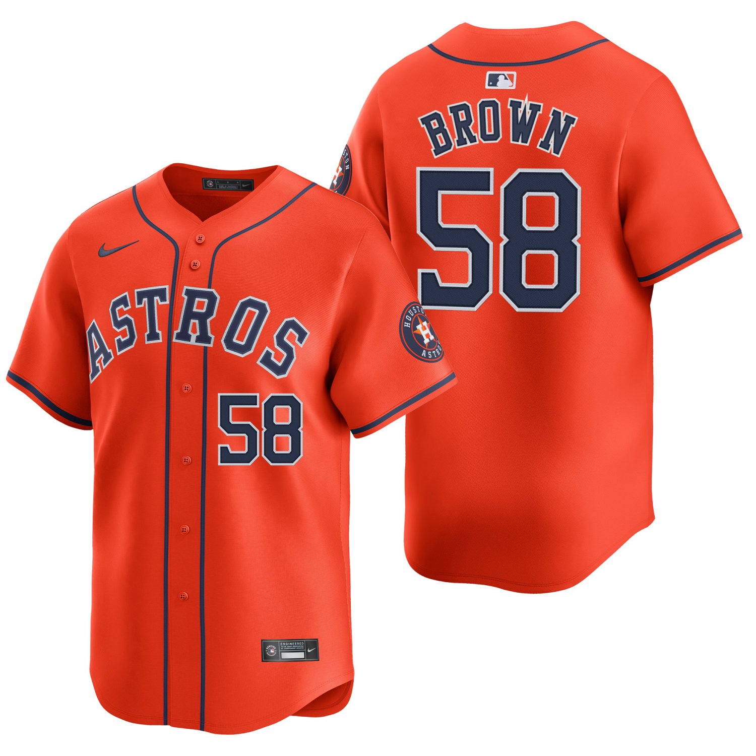 Houston Astros #58 Hunter Brown Orange Men's & Youth Stitched Jersey