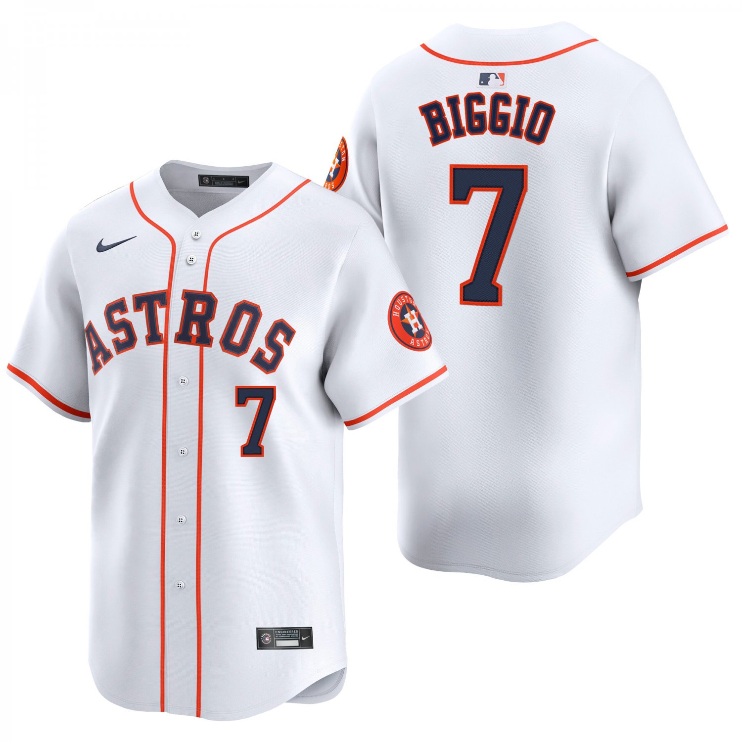 Houston Astros #7 Craig Biggio White Men's & Youth Stitched Jersey