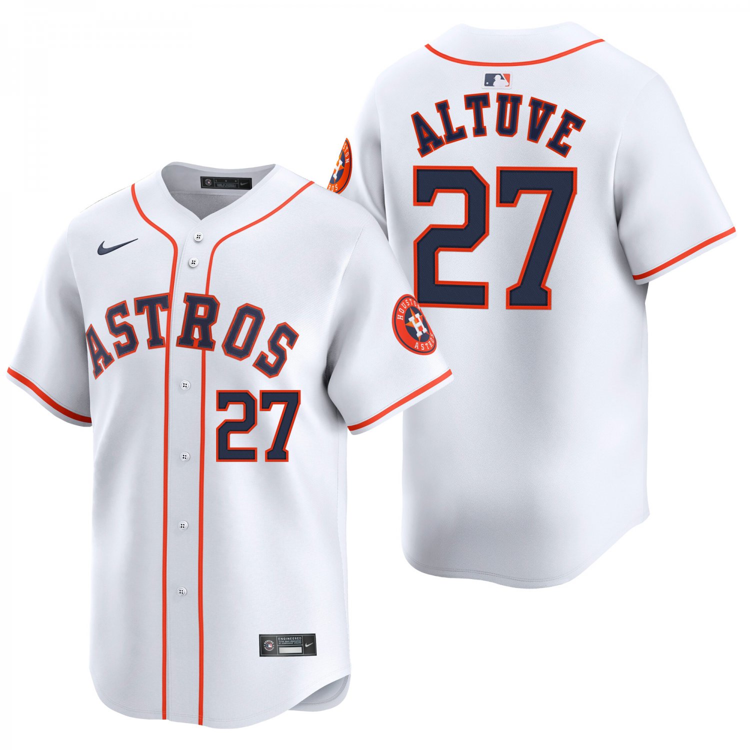 Houston Astros #27 Jose Altuve White Men's & Youth Stitched Jersey