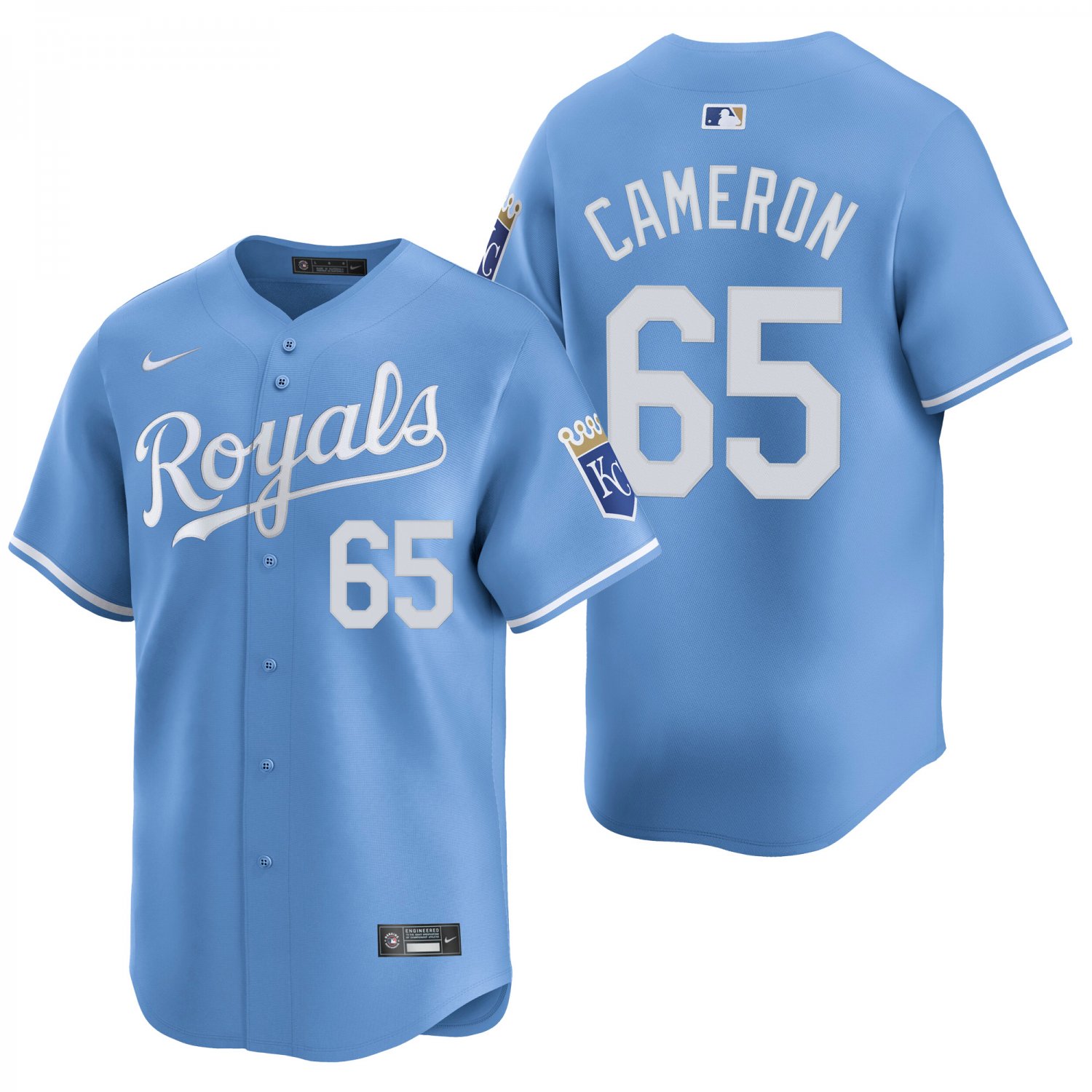 Kansas City Royals #65 Noah Cameron Light Blue Men's & Youth Stitched Jersey