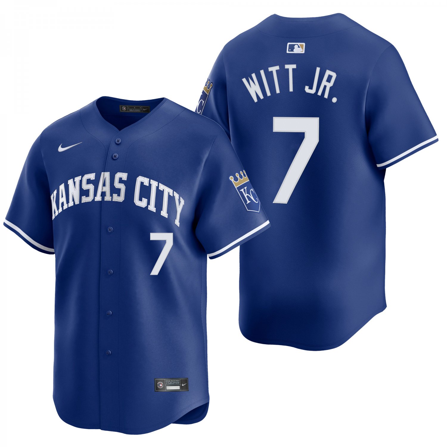 Kansas City Royals #7 Bobby Witt Royal Blue Men's & Youth Stitched Jersey