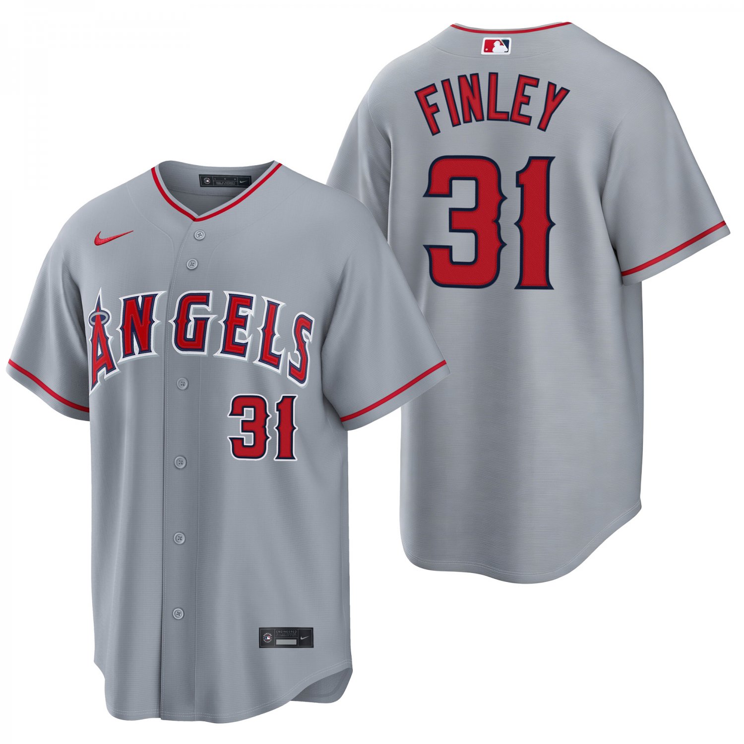 Los Angeles Angels #31 Chuck Finley Gray Men's & Youth Stitched Jersey