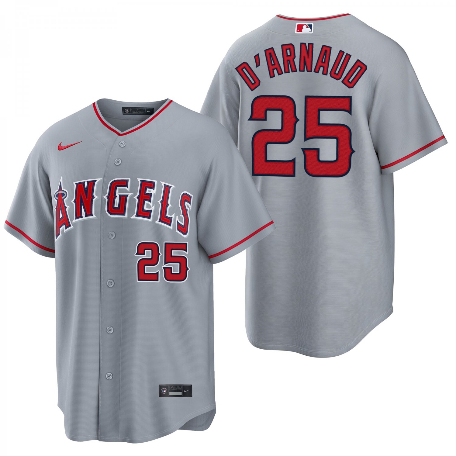 Los Angeles Angels #25 Travis d'Arnaud Gray Men's & Youth Stitched Jersey