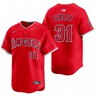 Los Angeles Angels #31 Chuck Finley Red Men's & Youth Stitched Jersey
