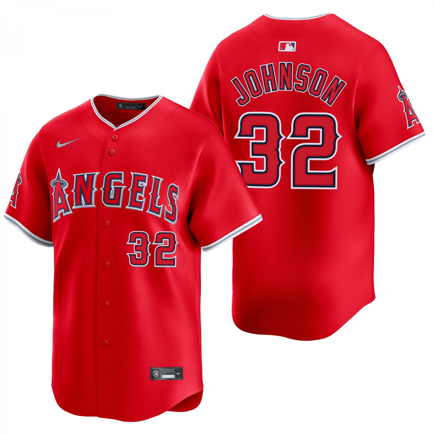 Los Angeles Angels #32 Ryan Johnson Red Men's & Youth Stitched Jersey