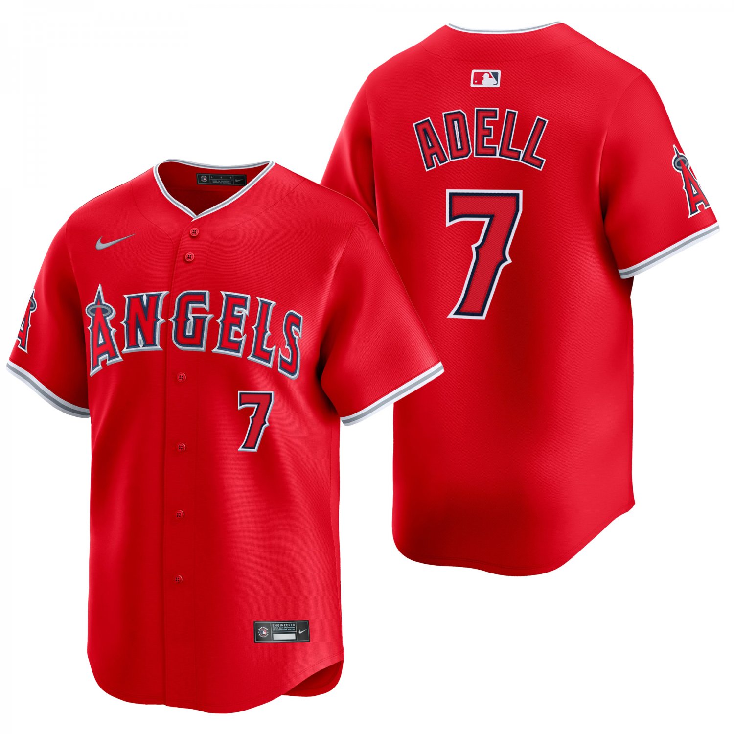 Los Angeles Angels #7 Jo Adell Red Men's & Youth Stitched Jersey