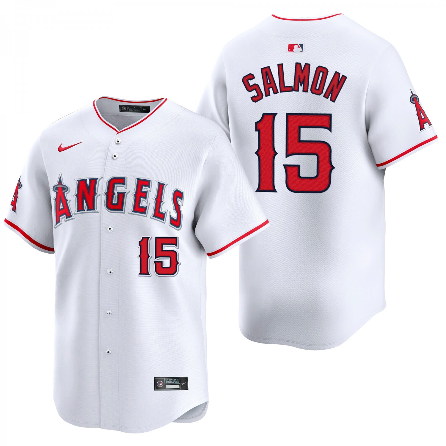 Los Angeles Angels #15 Tim Salmon White Men's & Youth Stitched Jersey
