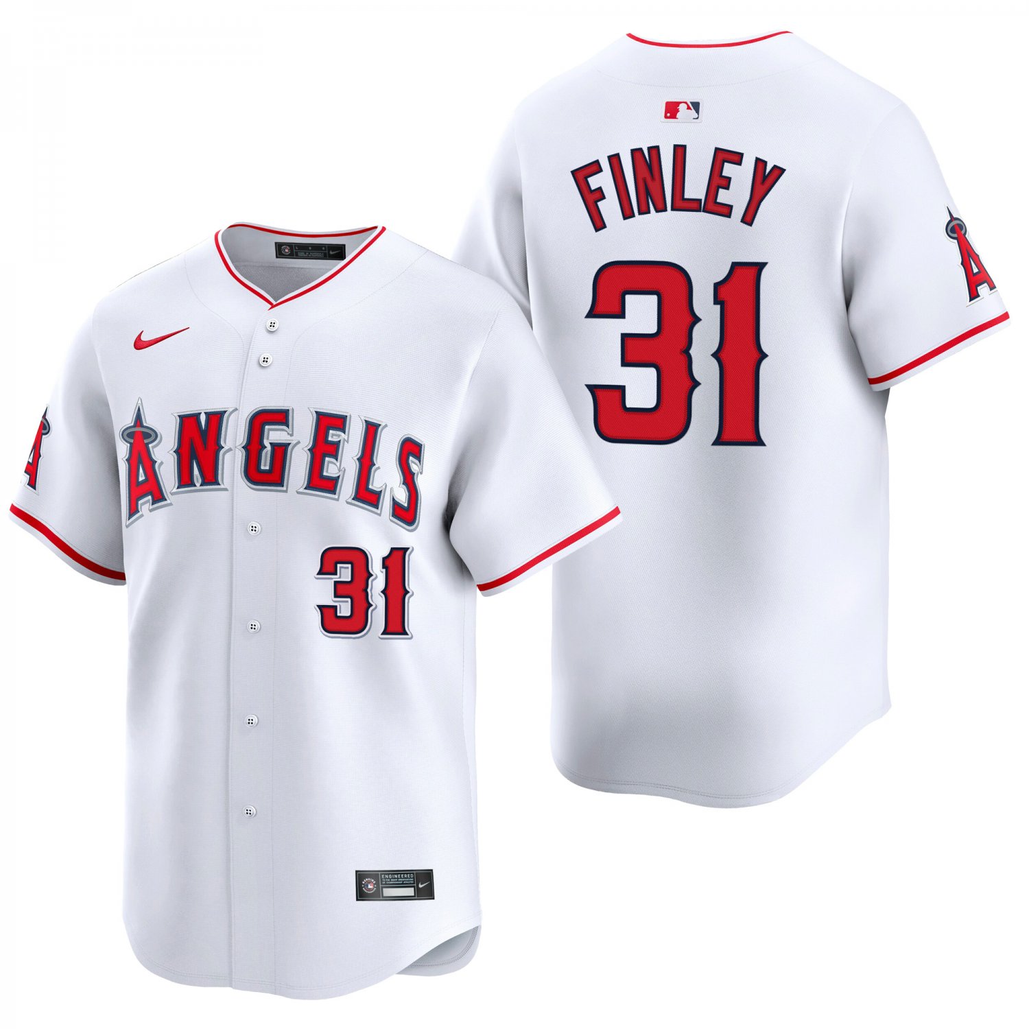 Los Angeles Angels #31 Chuck Finley White Men's & Youth Stitched Jersey