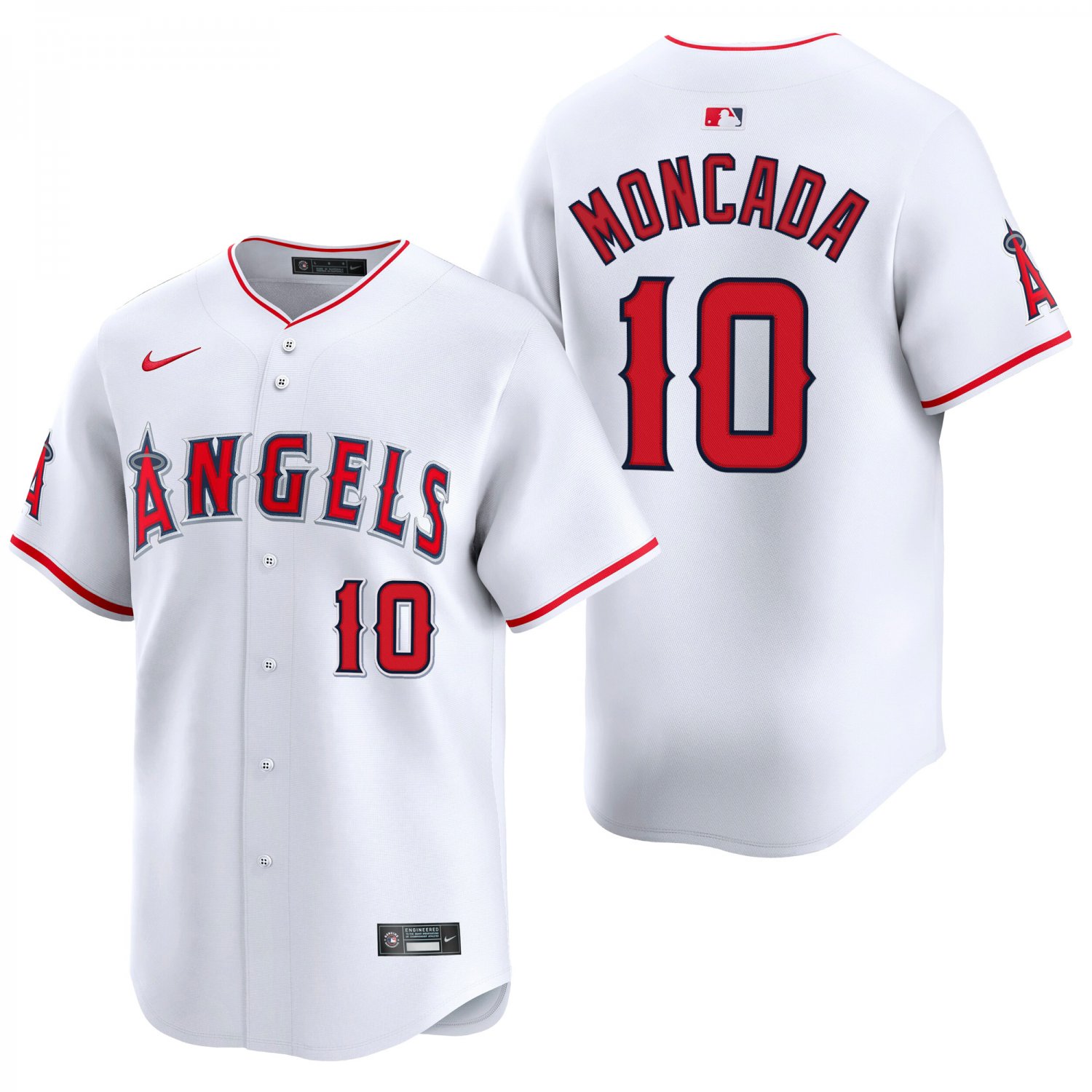 Los Angeles Angels #10 Yoan Moncada White Men's & Youth Stitched Jersey