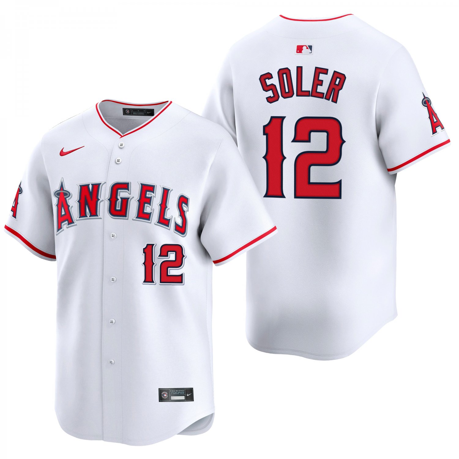 Los Angeles Angels #12 Jorge Soler White Men's & Youth Stitched Jersey