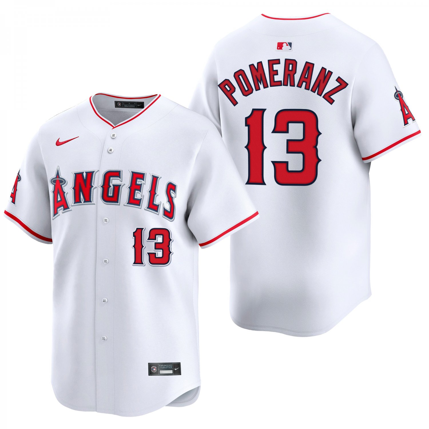 Los Angeles Angels #13 Drew Pomeranz White Men's & Youth Stitched Jersey