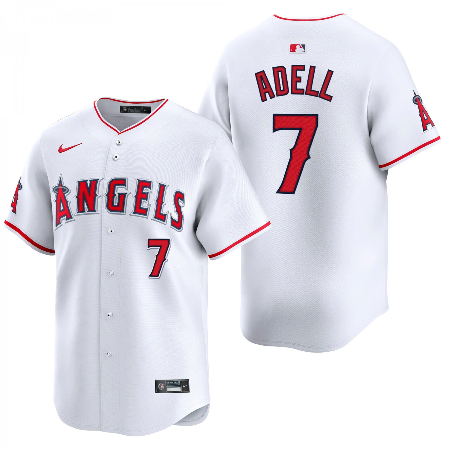Los Angeles Angels #7 Jo Adell White Men's & Youth Stitched Jersey