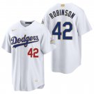 Los Angeles Dodgers #42 Jackie Robinson Gold White Men's & Youth Stitched Jersey
