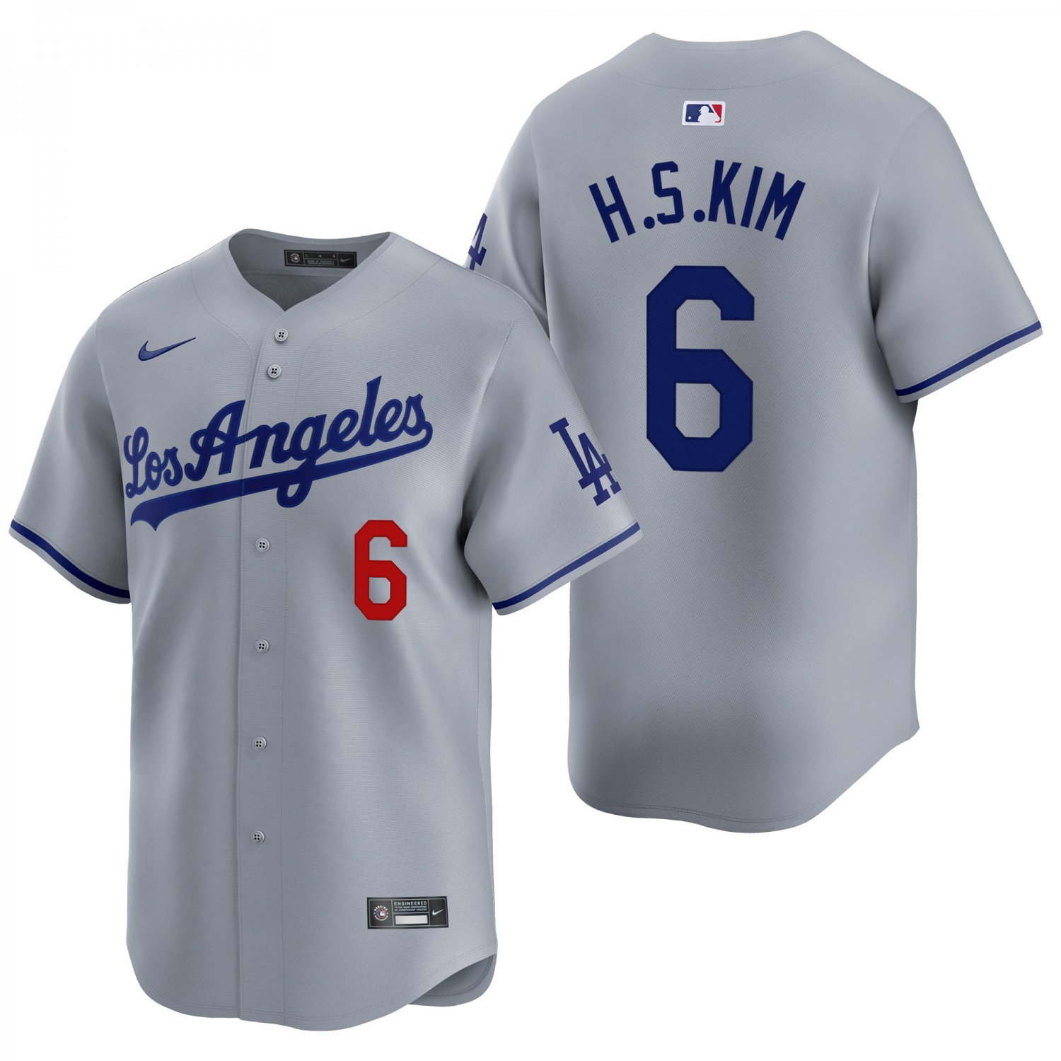 Los Angeles Dodgers #6 Hyeseong Kim Gray Men's & Youth Stitched Jersey