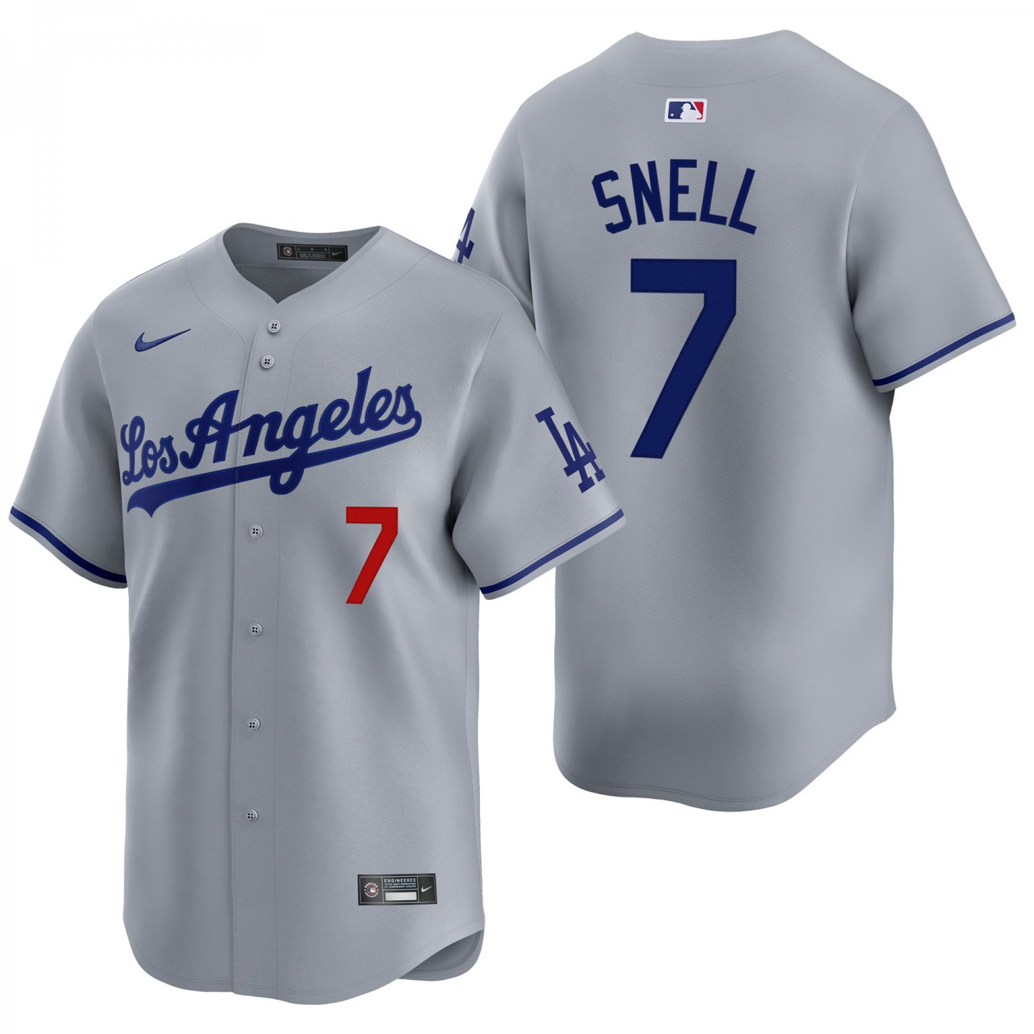 Los Angeles Dodgers #7 Blake Snell Gray Men's & Youth Stitched Jersey